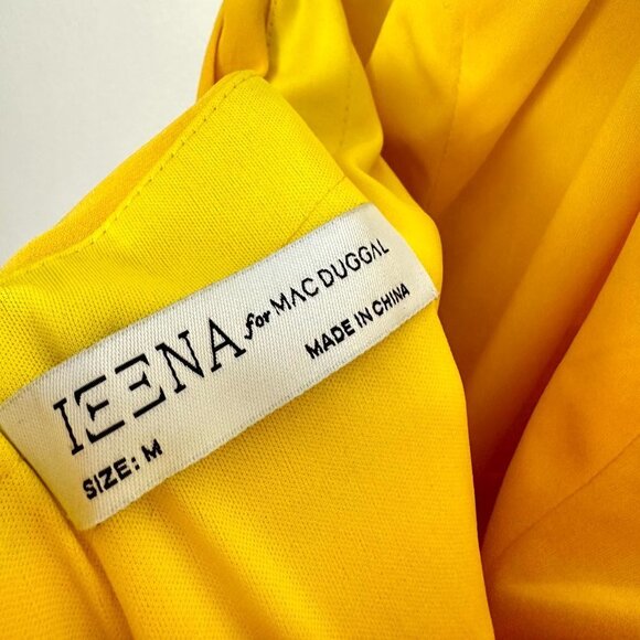 MAC DUGGAL Halter Neck Rouched Side Front Slit Gown in Marigold Size Medium - Picture 6 of 13